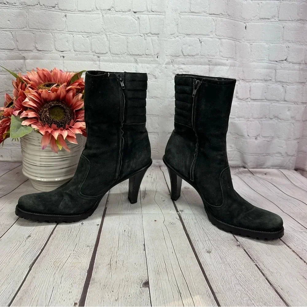 gianni bini suede leahter heeled booties sz 8.5